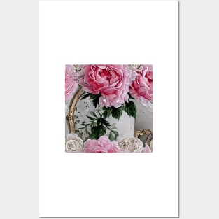 Large, vintage French country roses Posters and Art